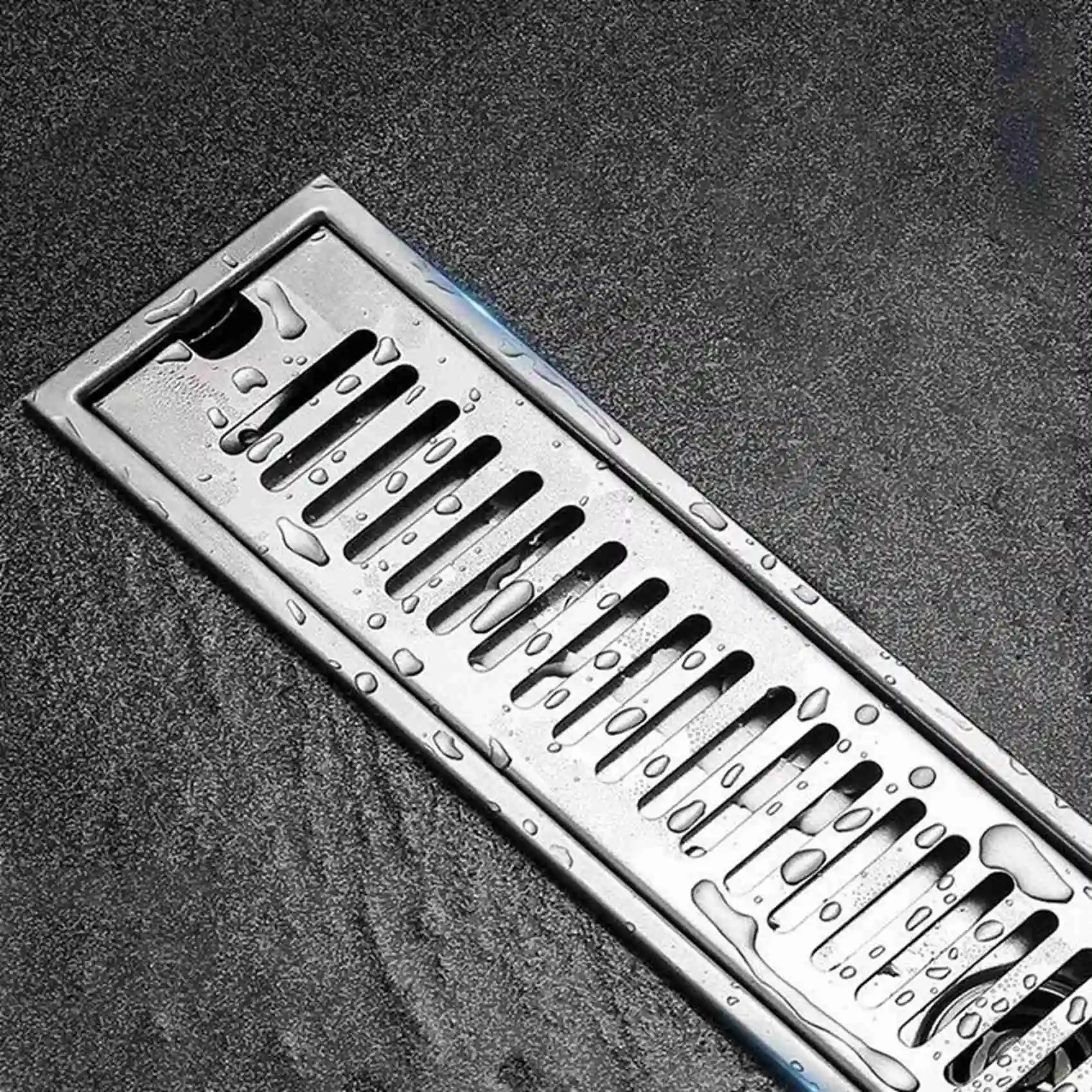 4X Rectangular Linear Shower Floor Drain Long Linear Drainage Channel Drain For Hotel Bathroom Kitchen Floor 20Cm