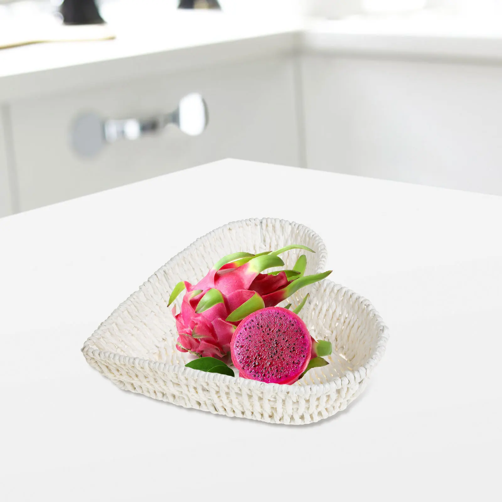 

Heart Shaped Fruit Plate Decorative Basket Storage Tray Bowl Platter Container Kitchen Living Room High Grade Sturdy Long