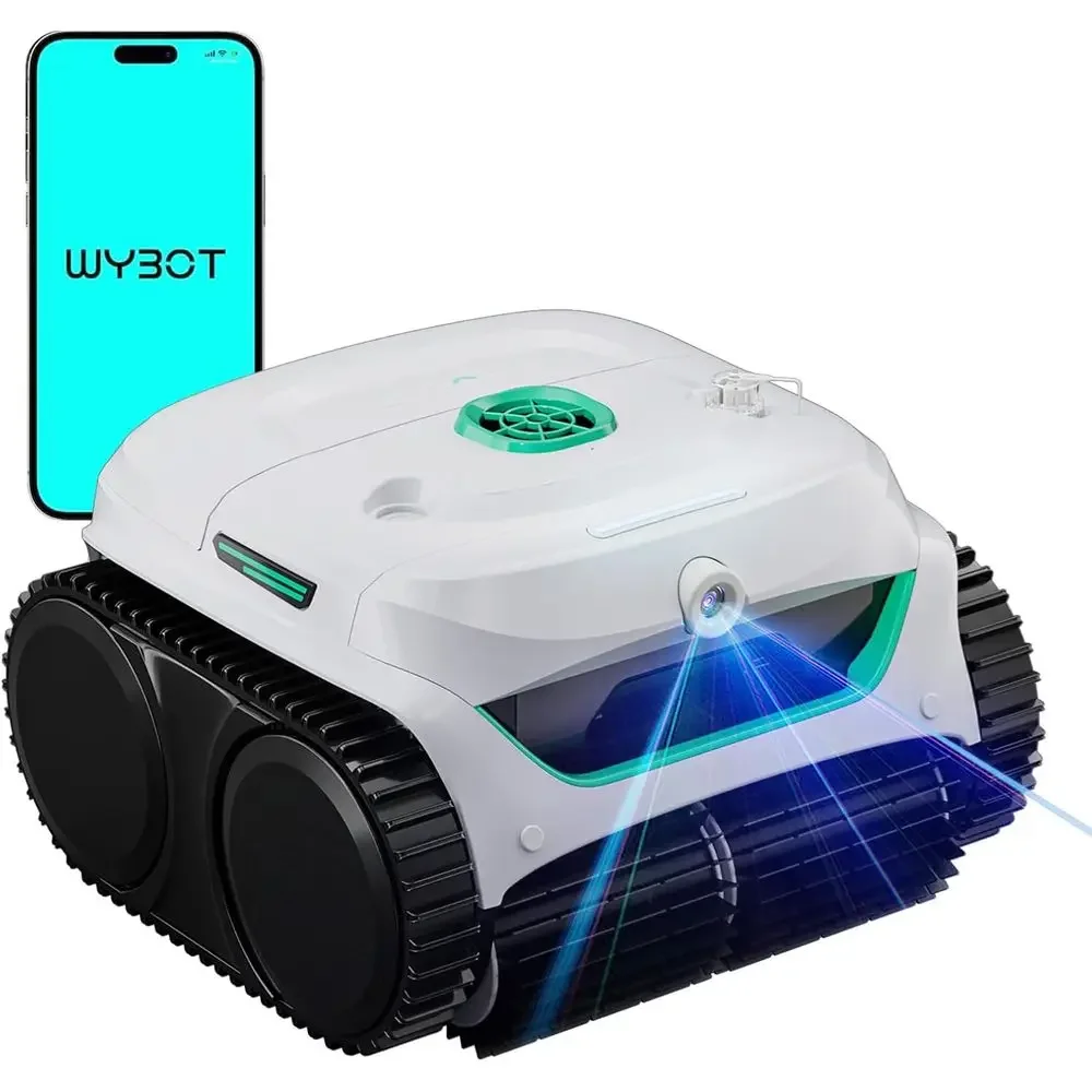 

AI-Enhanced Robotic Pool Cleaner for Powerful Suction and Filtration, Ideal for Inground Pools, Wall and Waterline Cleaning, Whi