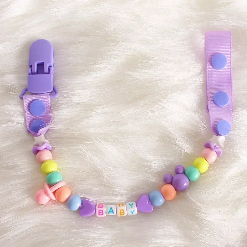 

Anti-lost Pacifiers Clips for Teether Pacifier Baby Leash Newborns Beads Soother Nippler Chain Newborn Baby Dummy Nipples Care