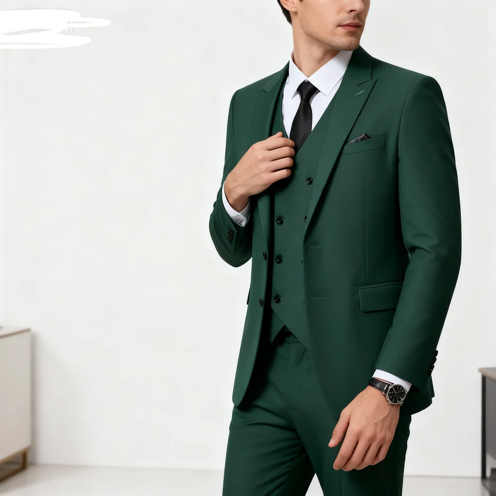 

Фиолетовые костюмы для мужчин, приталенные свадебные костюмы для жениха, смокинг, лучший мужской пиджак, жилет, брюки, модный модный свадебный костюм из 3 предметов