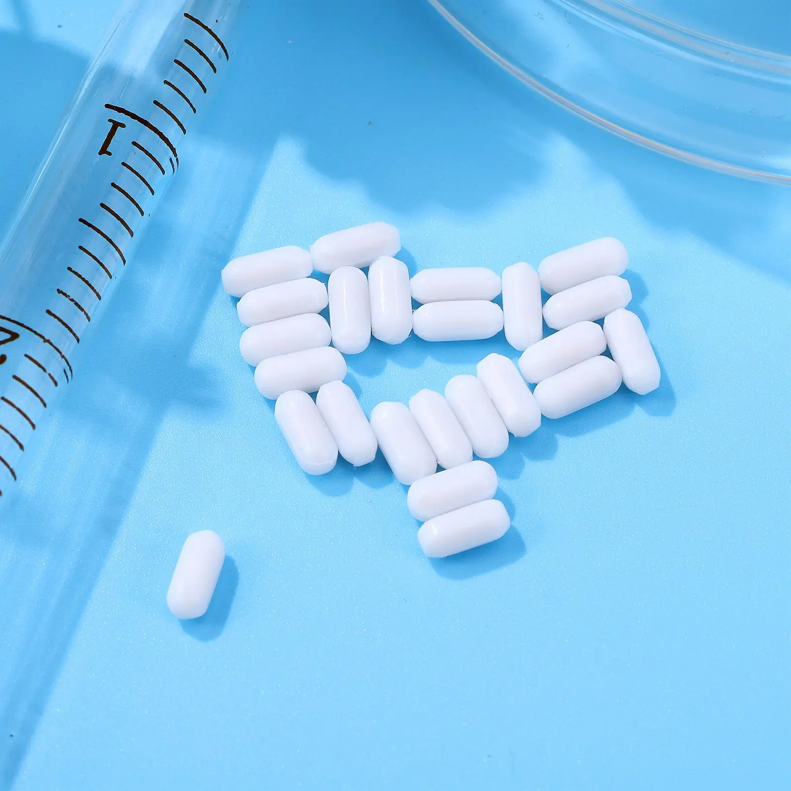 25 Pcs Magnetic Stirrer Bars PTFE Coated Stirring Rods White Small Sticks Laboratory Accessories Practical Mixer