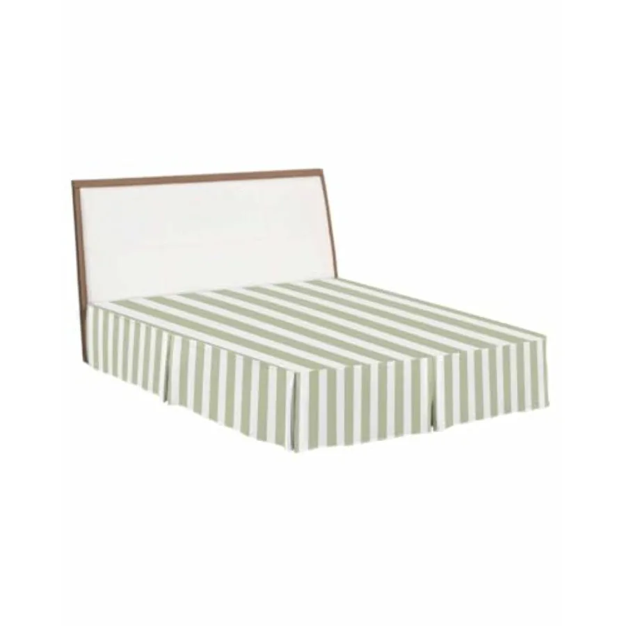 

Полосатая юбка для кровати Sage en Striped, размер King Size, длина 6 футов, современный чехол для каркаса кровати, с полосками салатового и белого цвета, простыня и юбка для кровати Dt Ruf