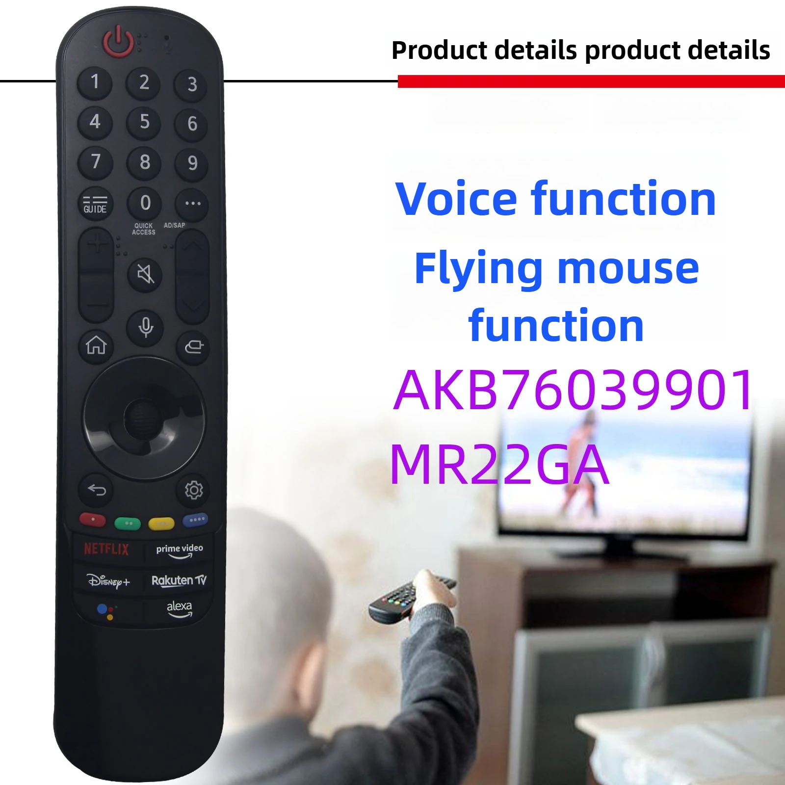 

New ABS Replacement Magic Voice TV Remote Control AKB76039901 MR22GA Suitable for OLED QNED NanoCell Smart TVs with Voice Cursor