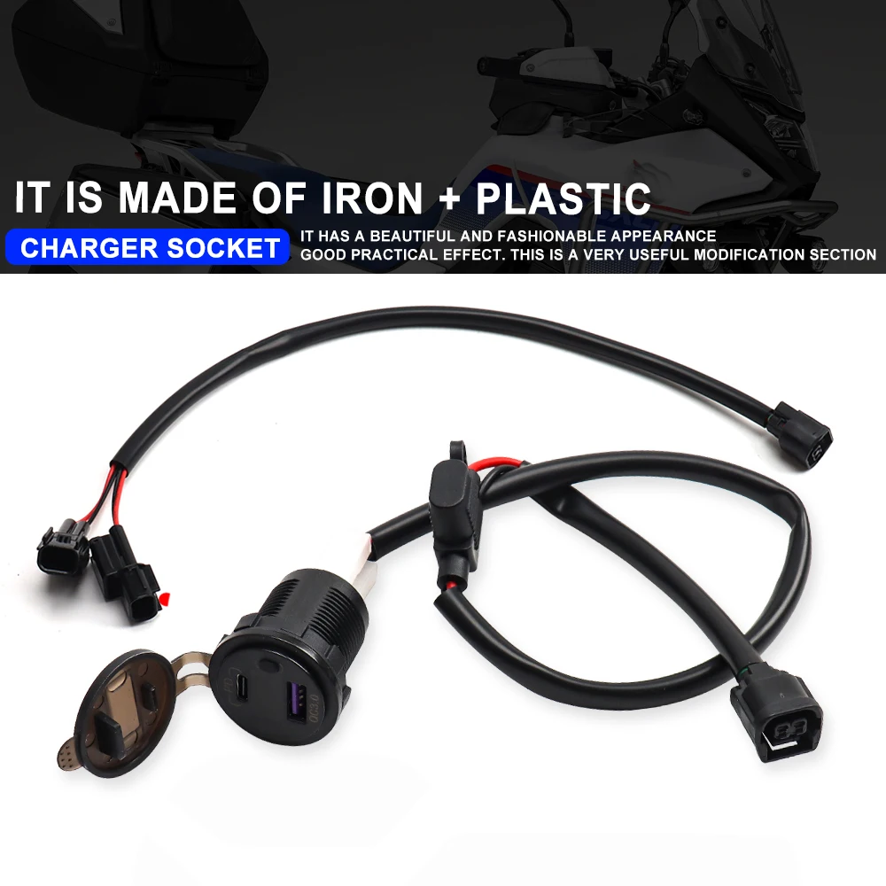 Adaptateur de prise de chargeur USB pour moto, charge rapide, adapté à HONDA NT1100 XL750 Transalp CRF1000L Africa Twin 1000 ADV CRF1100L