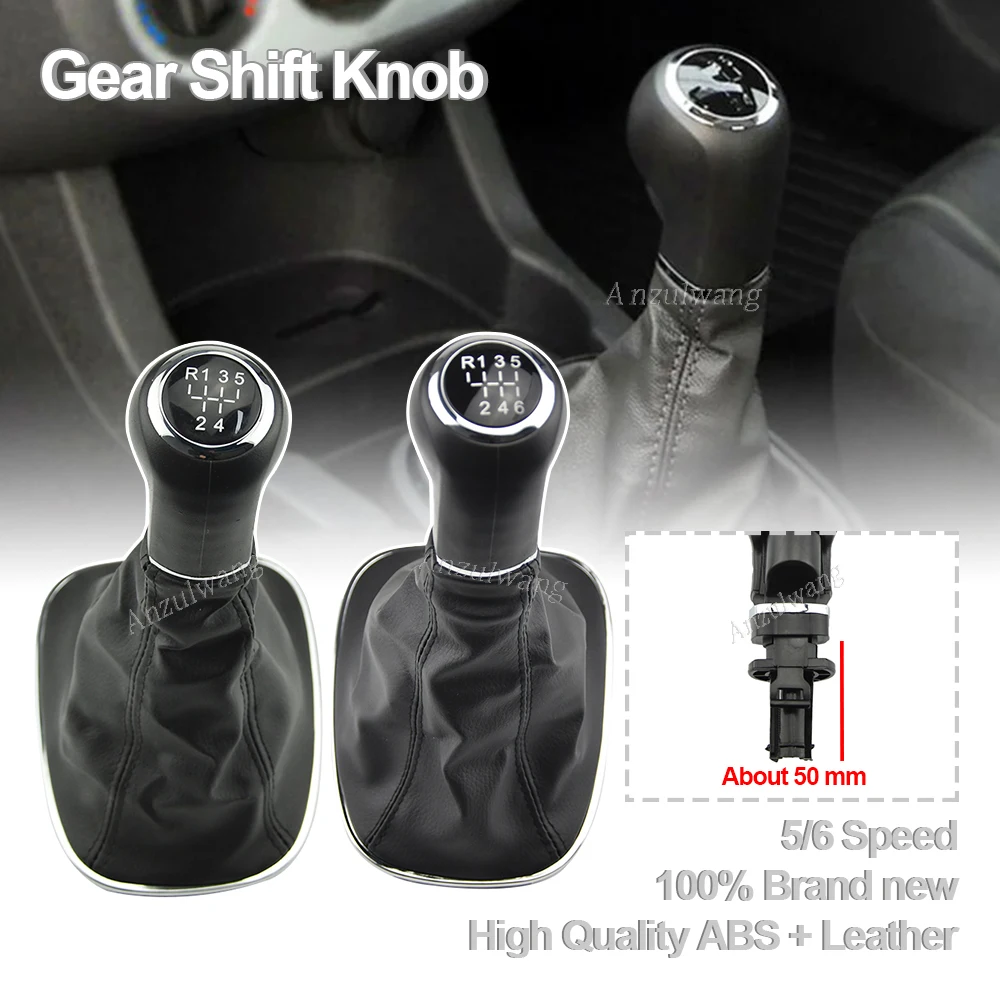 5/6 Speed Car Gear Shift Knob Shifter Gaitor Boot Cover Black Fit For Opel Corsa D 2006 2007 2008 2009 2010 2011 2012 2013 2014