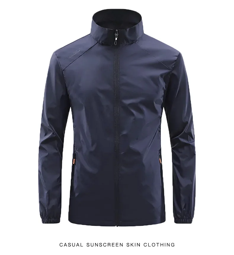 Sommer Neue männer Sonnenschutz Haut Mantel Leichte Atmungsaktive Eis Seide Stehkragen Sonnencreme Jacke Outdoor Camping Jakcet – Detail 19