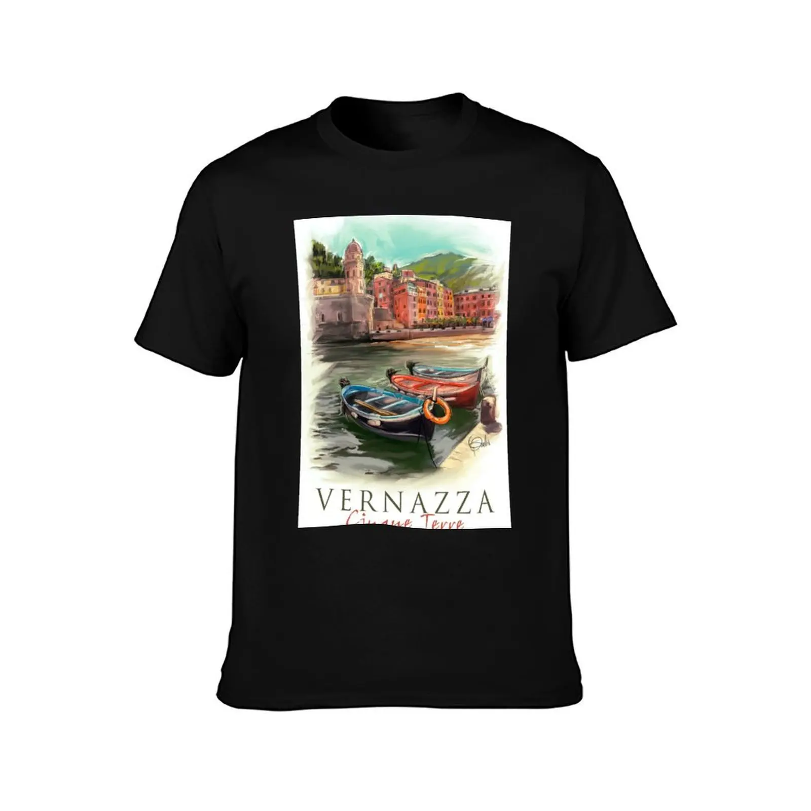 Vernazza Cinque Terre T-Shirt Street Style Casual Tee Shirt T-Shirt