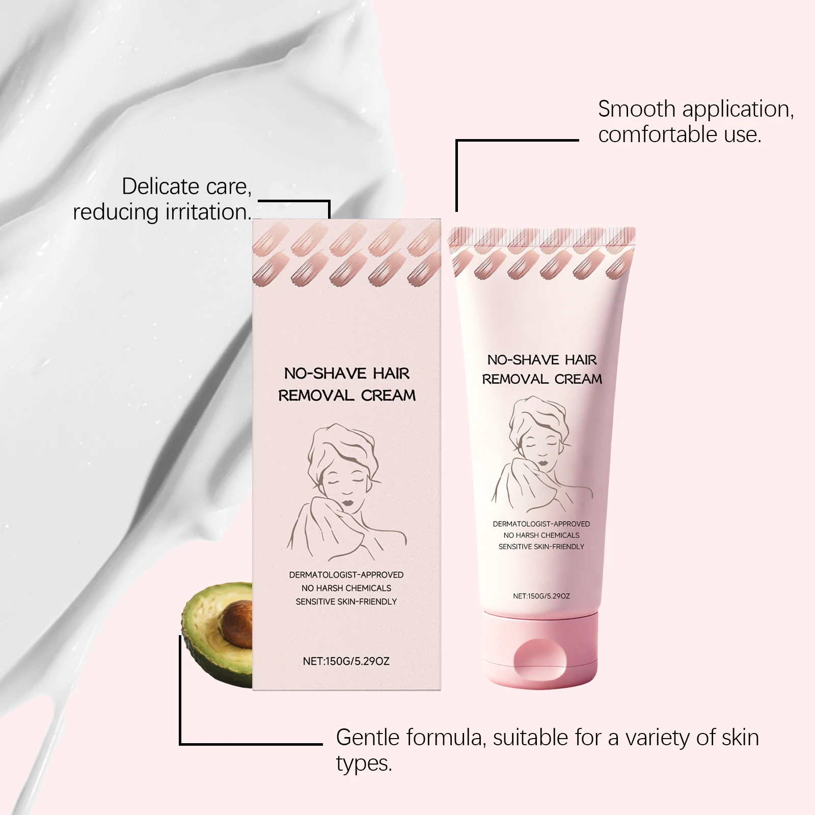 Body Hair Removal Creamfor Men Women Moisturizing Smooth Refreshing Painless Inhibits Hair Growth Reduce Coarse Hair Appearance