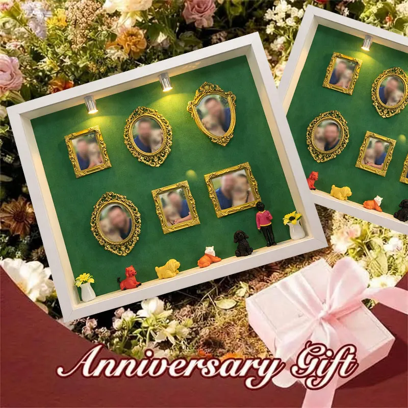 Kit de Caja de Recuerdos con Siluetas para Mini Museo DIY, Set Creativo de Exhibición de Recuerdos con Mini Figuras, Regalos Románticos de San Valentín, Decoración del Hogar