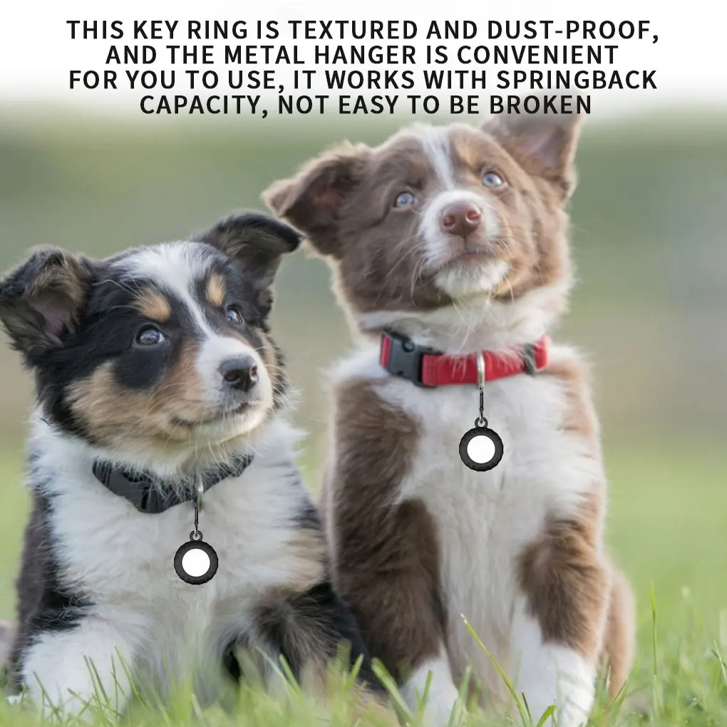 Tracker Schlüssel ring TPU Locator Fall runde tragbare Schutz abdeckung Ersatz für Airtags Pink