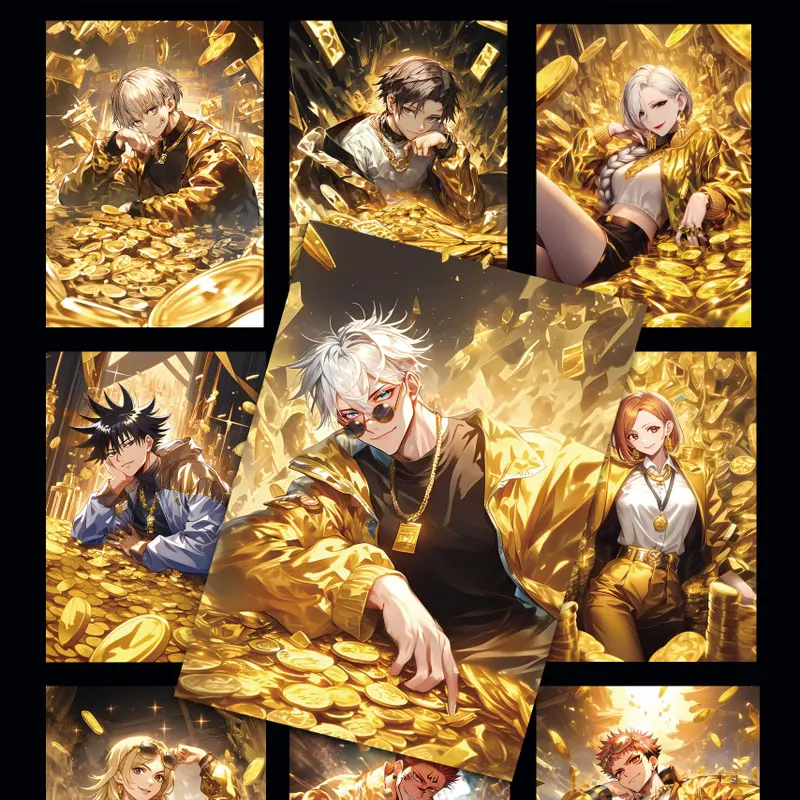 최신 도매 Jiangxin 문화 Jujutsu Kaisen 아크릴 색종이 JJK 거래 거래 애니메이션 Gojo Nanami ACG TCG 선물