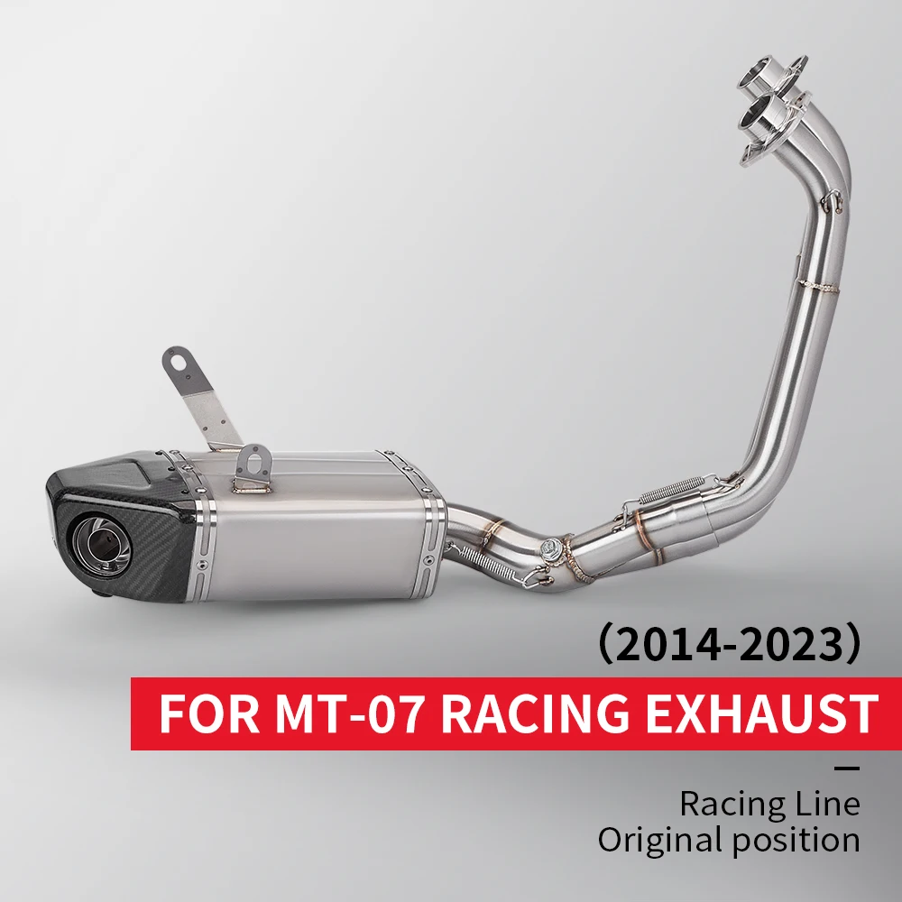 For mt07 xsr700 2014-2023 Motorcycle Exhaust Full Systems Muffler Modified exhaust mt07 xsr700 bottom box exhaust