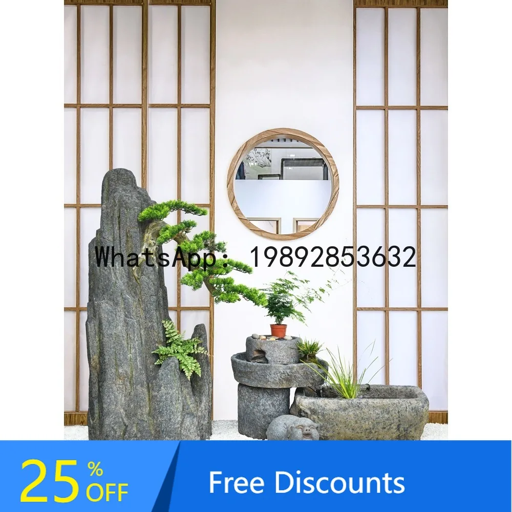 CZ Chinese Style Rockery Water Flow Ornament Courtyard Decoration Floor Fountain Simulated Stone Landscaping Pine Tree Landscape