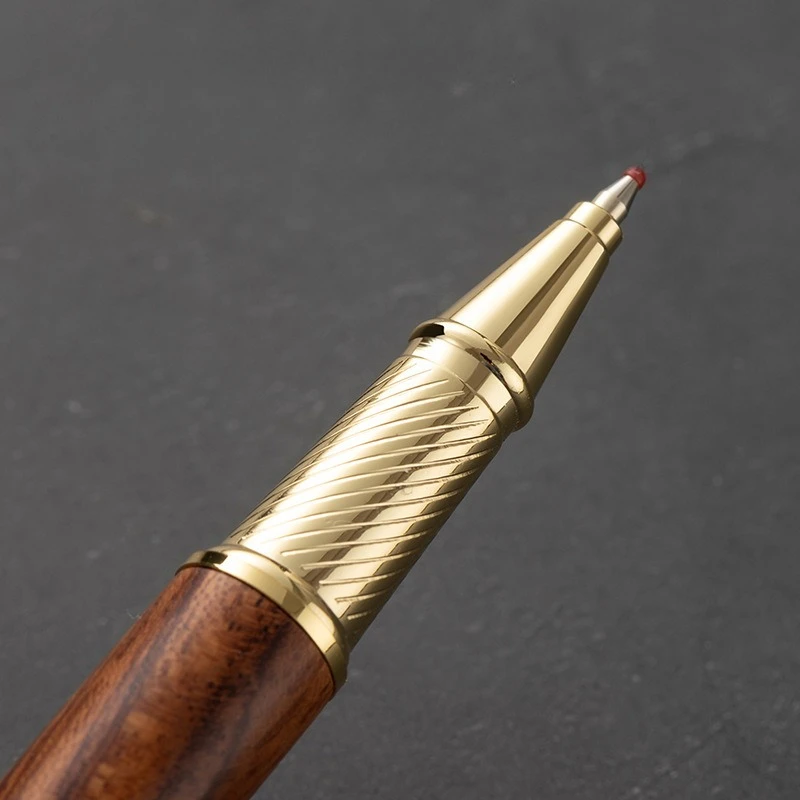 New Luxury Metal Wooden Ballpoint Pen Free Personalized Custom Name Text Engraving Business Gift for Graduation Birthday