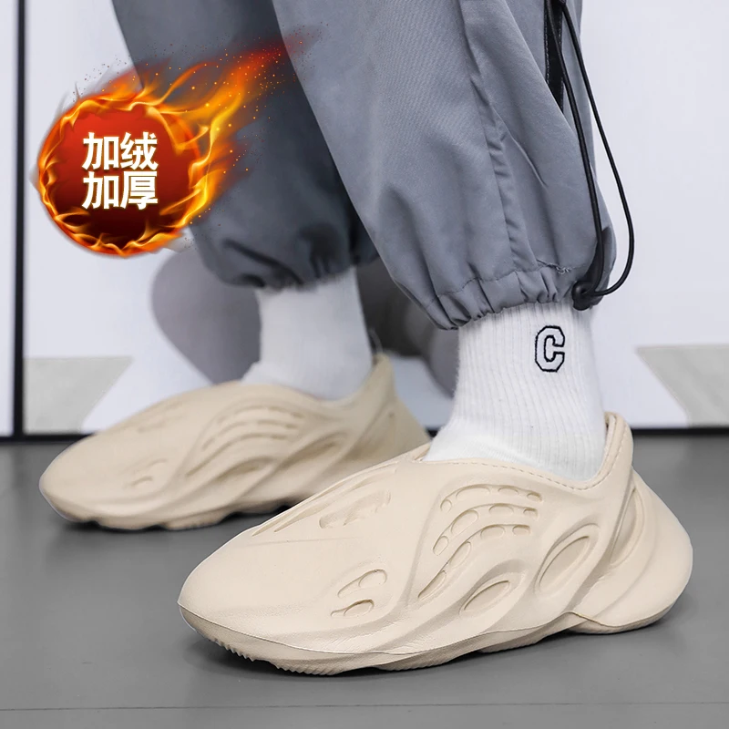 Winter Comfort Fluffy Cotton Slippers Unisex Ultra Warm Fleece Lining Shock Absorb Stable Flat Sole Easy Slip On Indoor Slides
