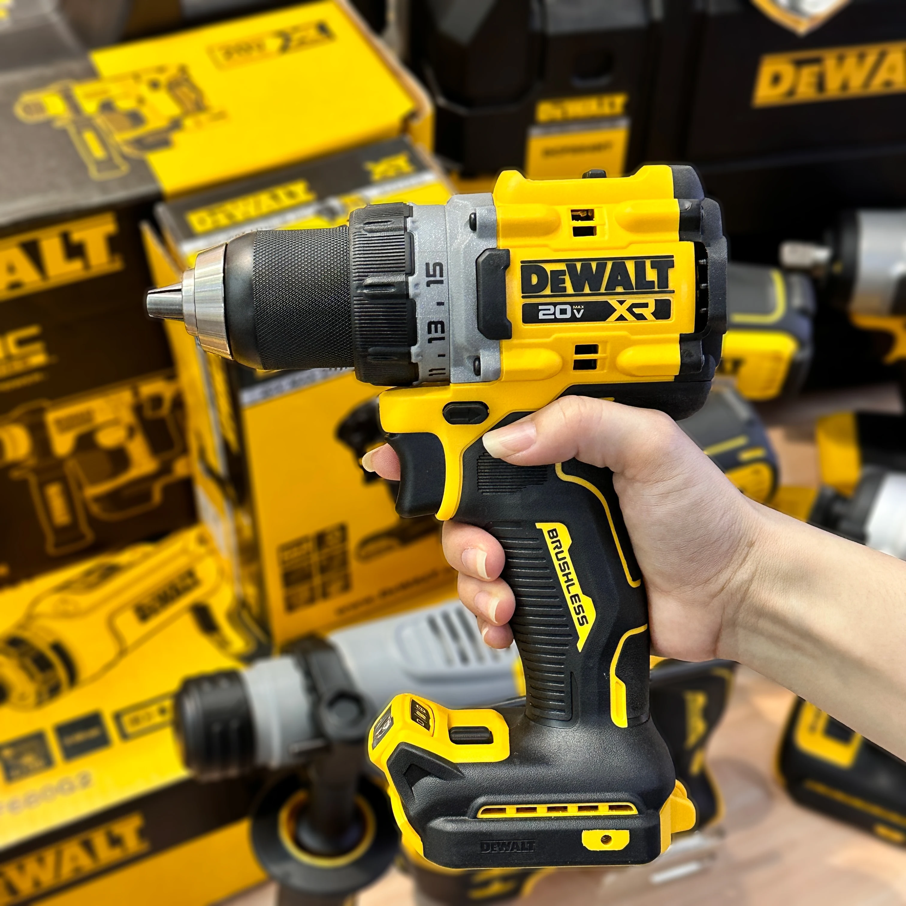 DeWalt DCD800 Brushless Cordless Electric Drill 20V Rechargeable Lithium Screwdriver Professional Wireless Drill Power Tools