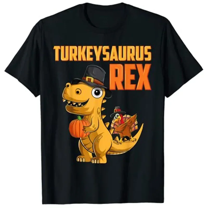 Men T Shirt Sleaford Mods Punk Kids Turkeysaurus Rex Turkey Dino Toddler Boys Thanksgiving T-Shirt Haraguku Men Clothing