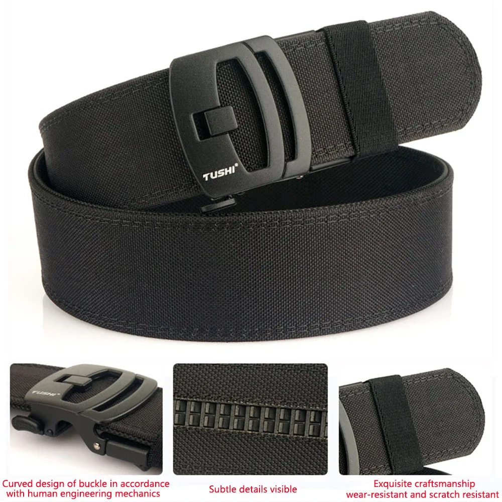 TUSHI Brand 5CM Wide Double-Layer Reinforced Automatic Buckle Shooting Training Quick Hanging Pistol Nylon Belt Outdoor Leisure