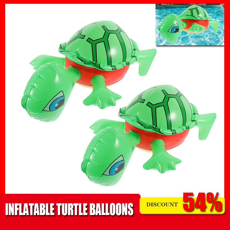 2 pçs novidade balão de tartaruga pvc inflável tartaruga criativa inflar animal inflável balão adereços balões animais criança