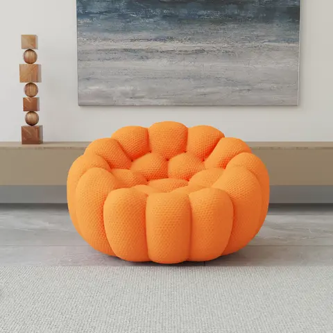 Sdorens 49'' Oversized Boneless Bubble Couch Chair Football-Shaped Design Curved Couch for Living Room No Assembly Required