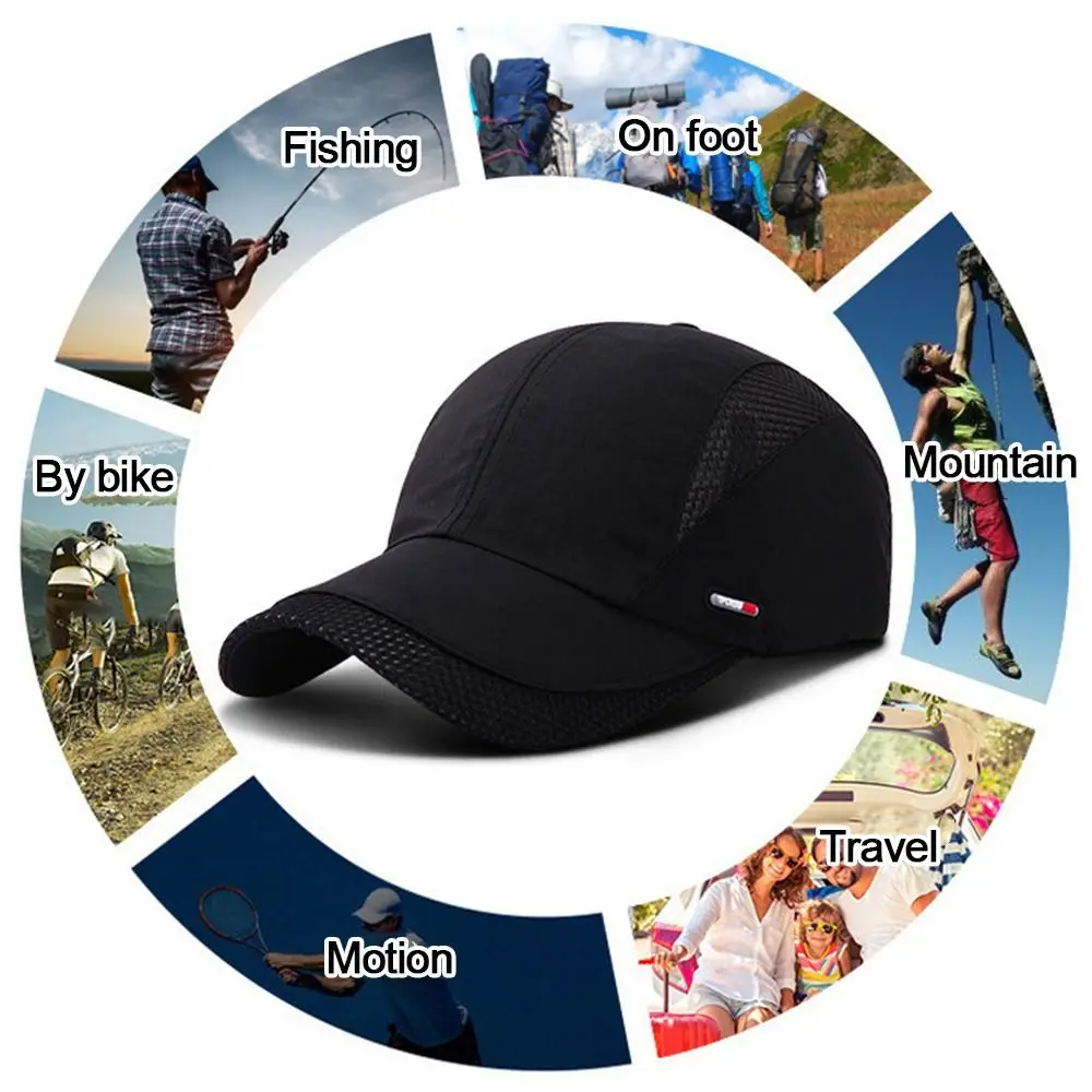Waterproof Cotton Quick Dry Baseball Cap Sun Hat Mesh Snapback