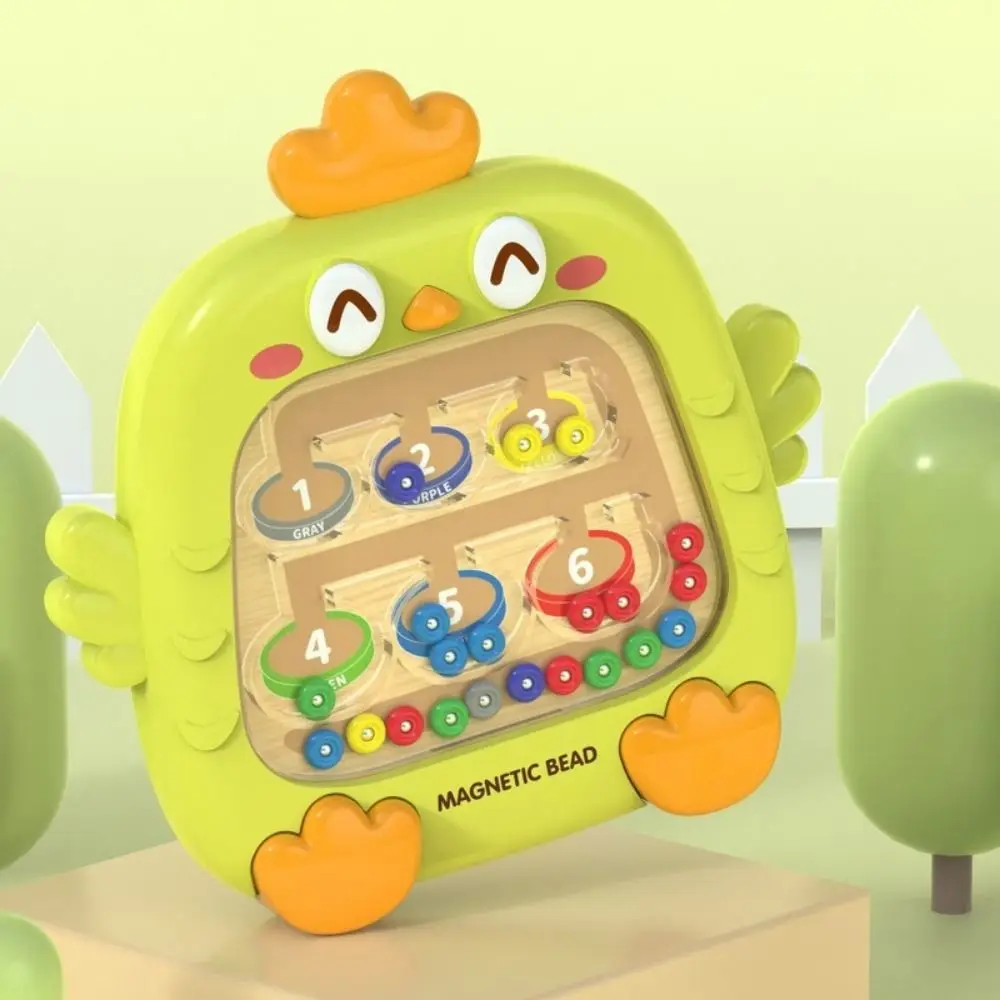 Magnetyczna kolorowa gra labiryntowa na tablicę kreślarską, zabawka edukacyjna Montessori do treningu koncentracji.