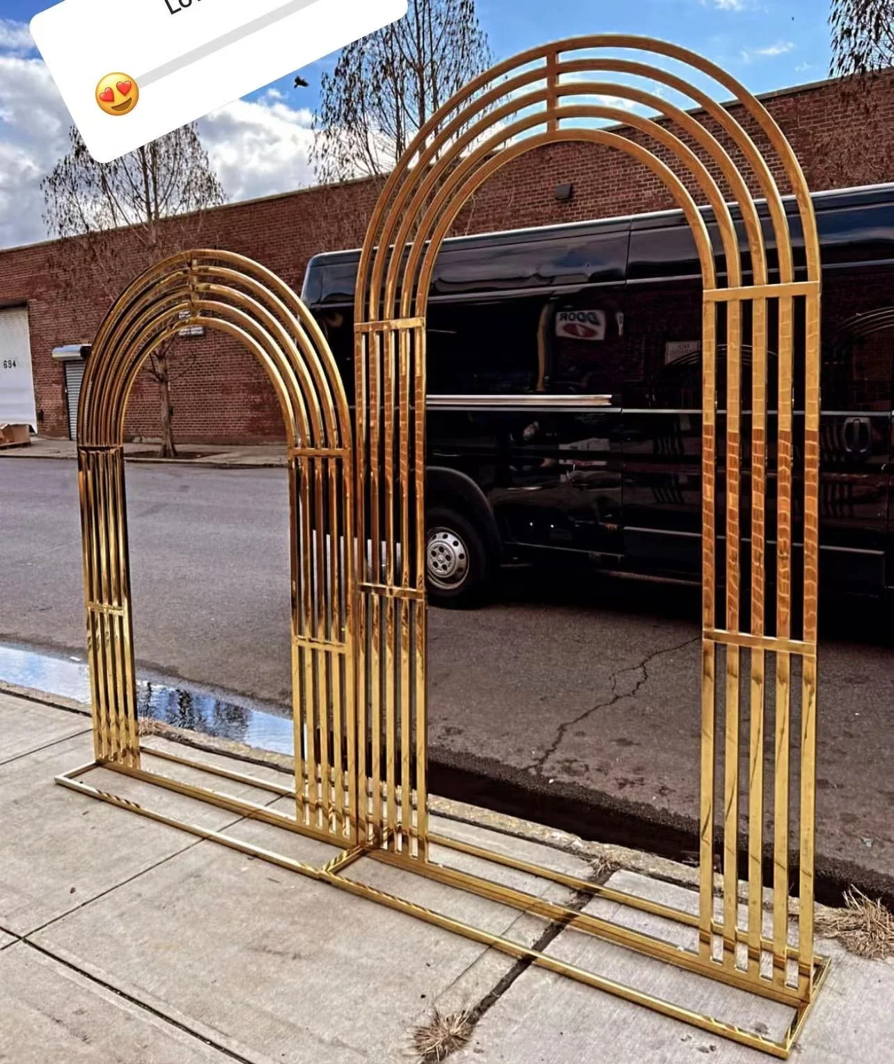 

#@Stainless Steel Gold Wedding Panels Backdrops Stages Arch