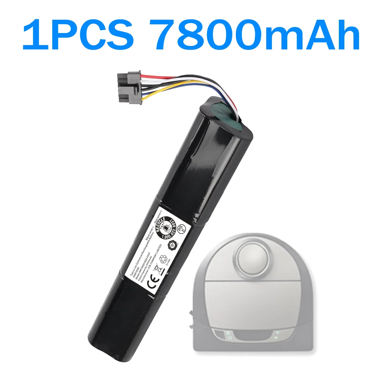14.4V 6500mAh Li-Ion vervangende batterij voor Neato D3 D4 D5 D6 D7 robotstofzuigers, onderdeelnummer: 945-0225