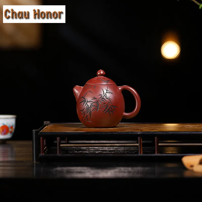 

210 мл подлинные чайники из фиолетовой глины Исин, горшок для яиц Даргон ручной работы, сырая руда, дракон, кровь, песок, грязь, чайный чайник, чайный набор Zisha