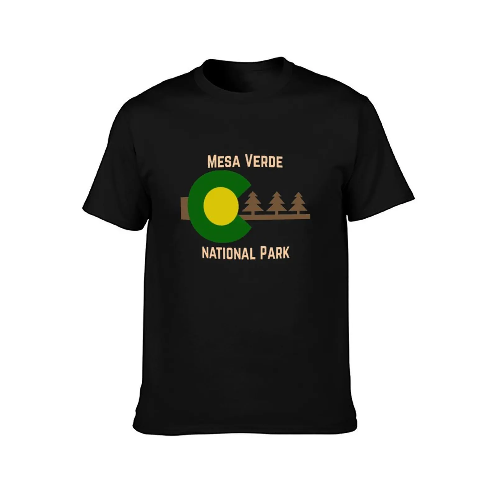 Mesa Verde National Park Flag Forest T Shirt T-Shirt, Summer Casual Cotton Tee, Oversized Streetwear Tops, Vintage Graphic Print