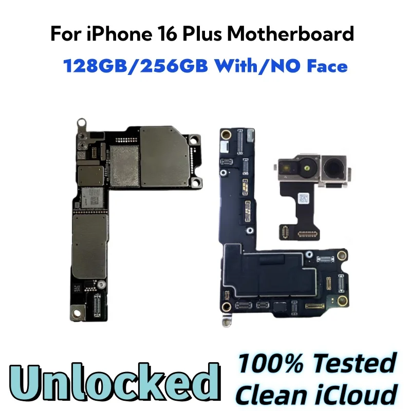 الولايات المتحدة الأمريكية (E-SIM)/SIM لوحة أم iCloud نظيفة لهاتف iPhone 16 Pro Max 16 Plus مع لوحة رئيسية لبطاقة الوجه تدعم تحديث لوحة منطقية غير مقفلة #5