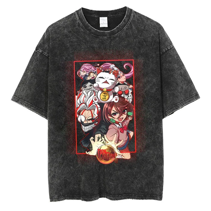 

Dandadan Okarun Merch Vintage Wash Tee T-Shirts Women Men Fashion Streetwear Short Sleeve Top