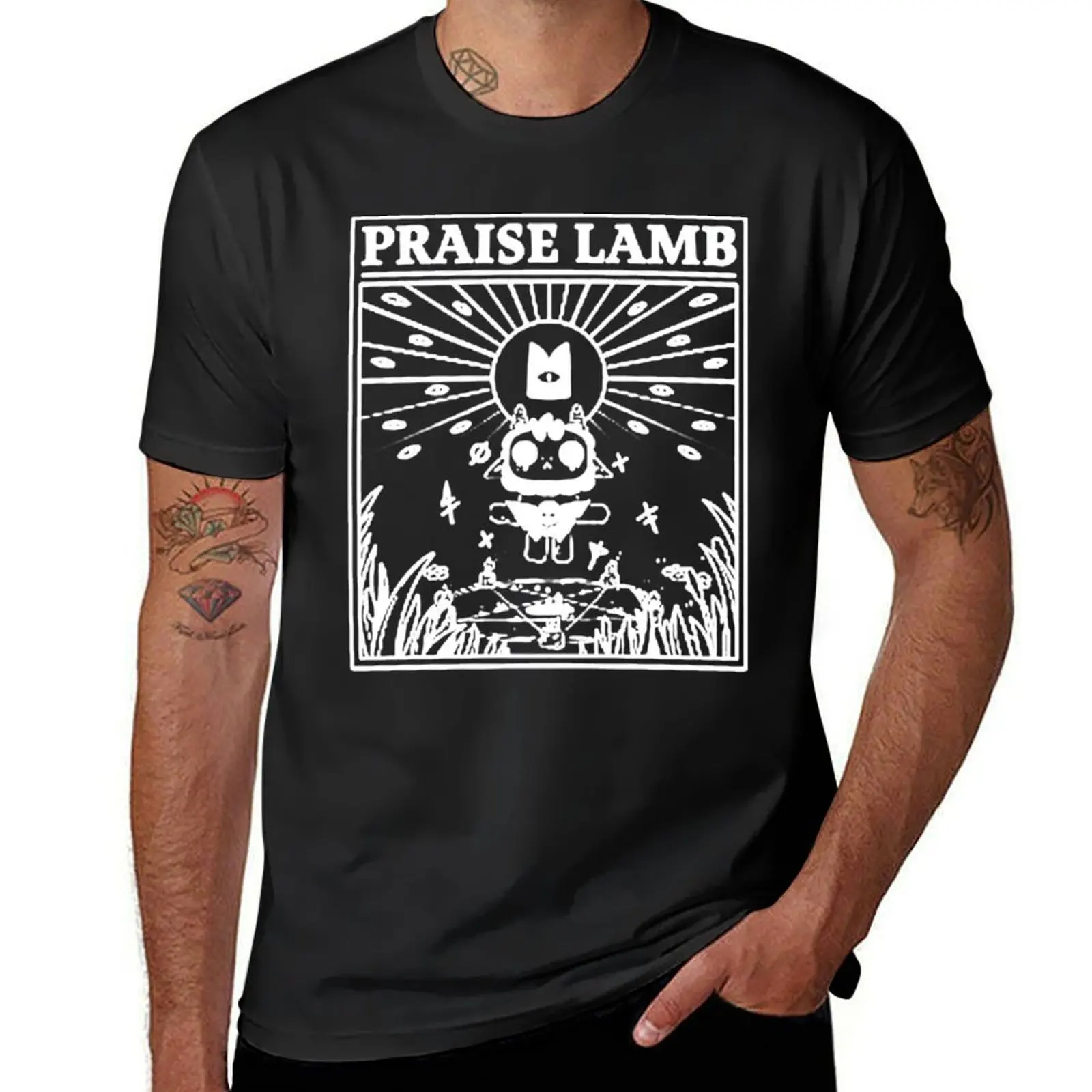 cult of the lamb with logo T-Shirt vintage for a boy hippie clothes funny t shirts for men