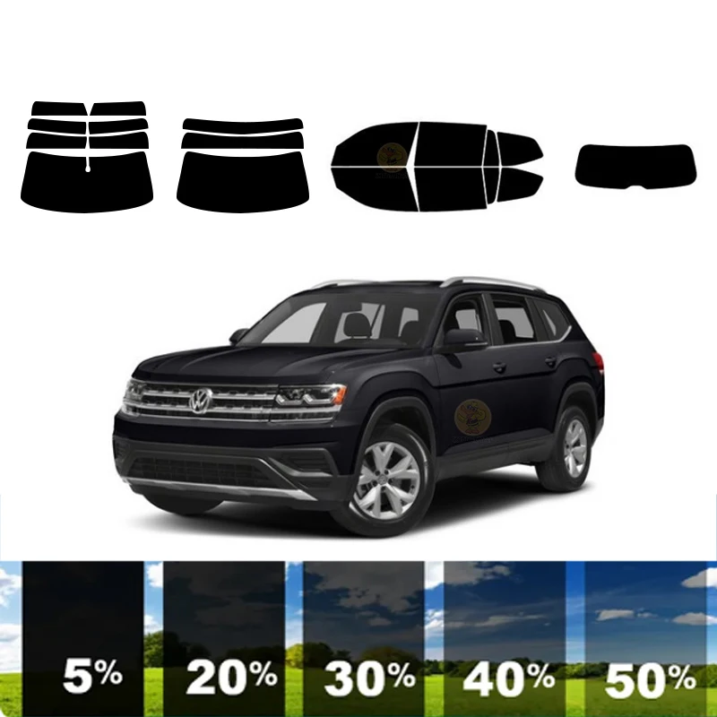 precut Removable Window Tint Film For Car 100% UVR 5%-70%VLT Heat Insulation Carbon ﻿For VOLKSWAGEN ATLAS 4 DR SUV 2018-2023