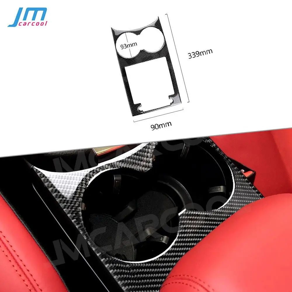 

Carbon Fiber Gear Shift Water Cup Holder Panel Decoration Trim Frame Cover for Porsche Macan 2015-2018 Car Accessories