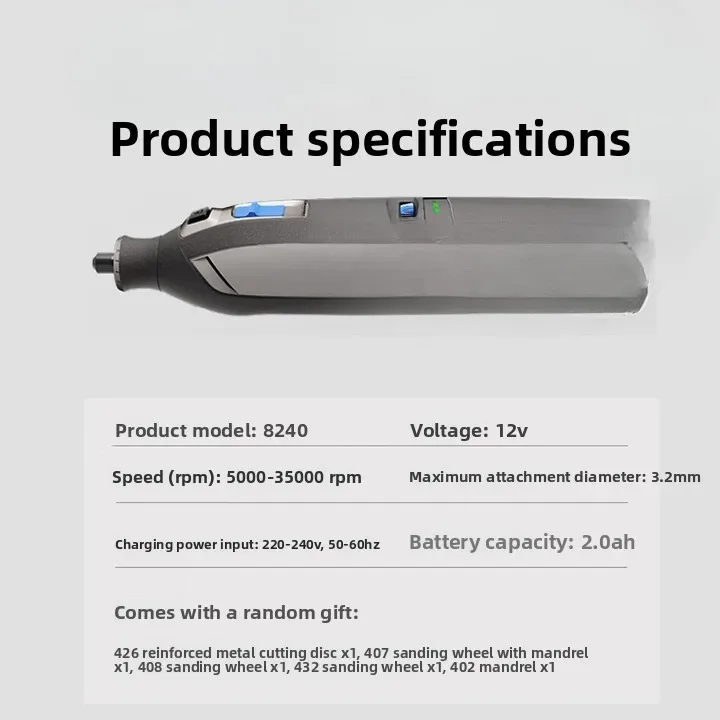 8240 N-5 rechargeable electric grinder grinding and polishing engraving professional tool set