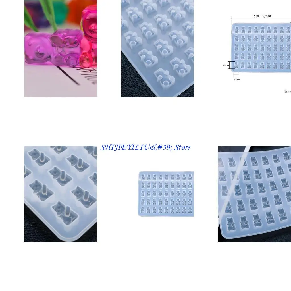 

E21f DIY Симпатичные липкие плесени Силиконовые маленькие медвежьи конфеты.