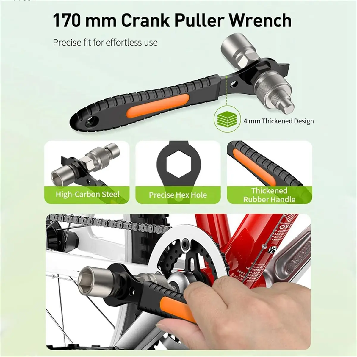 Big Discount Upgraded Bicycle Crank Puller Set, Bike Repair Tool for Square Taper Shimano & ISIS Splined Crank Arm