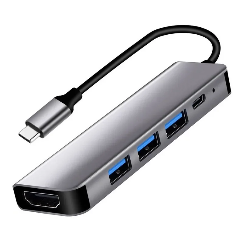 محور USB 3.1 Type-C إلى محول HDMI متوافق مع 4K Thunderbolt 3 USB C Hub مع Hub 3.0 PD لـ MacBook Pro/Air/Huawei Mate