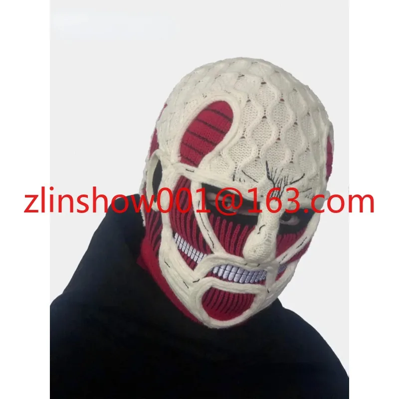 Attack on Titan Mask Popular Ski  Riding Face Mask  Mens Caps Handmade Fall Winter Warm Beanies  Face   Hats for Men