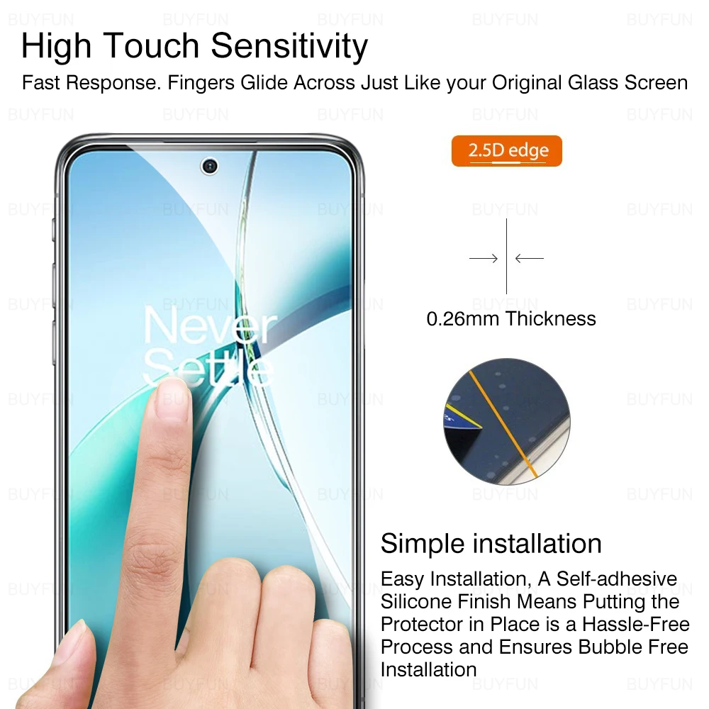 4Pcs Tempered Glass Screen Protector For OnePlus Nord CE4 Lite 5G 2024 6.67 inches HD Clear Protective Film 1+ NordCE4 CE4Lite