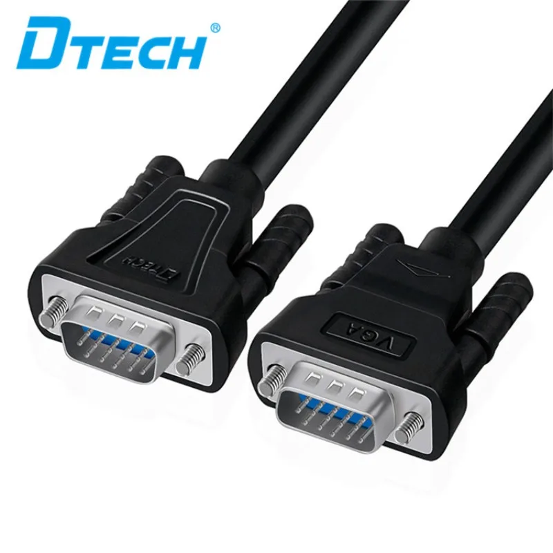 3PCS DTECH DT-V001 VGA Computer Monitor Cable 1080P Male To Male 15 Pin VGA To VGA 3+6 Cable 1m