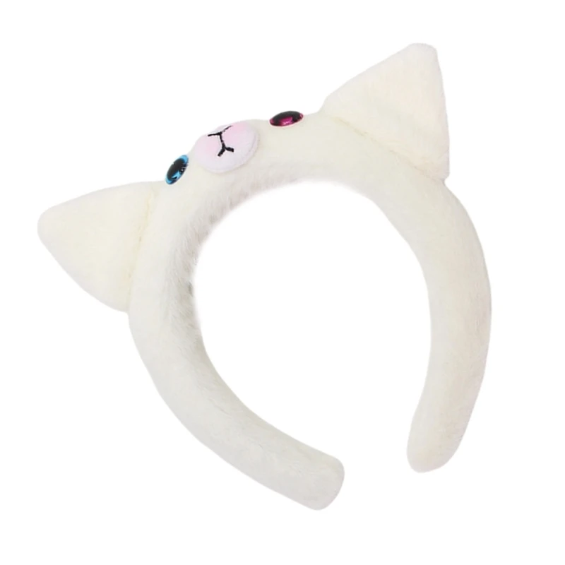 Cartoon Cats Plush Hairhoop Birthday Party Hairband Women Girl Makeup Accessories