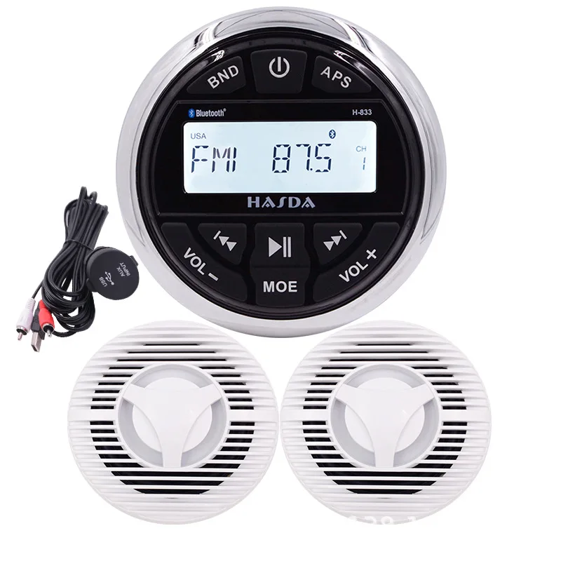 

Yacht Blue Tooth Speaker Boat Radio Motorcycle USB Waterproof Car MP3 ATV UTV Audio