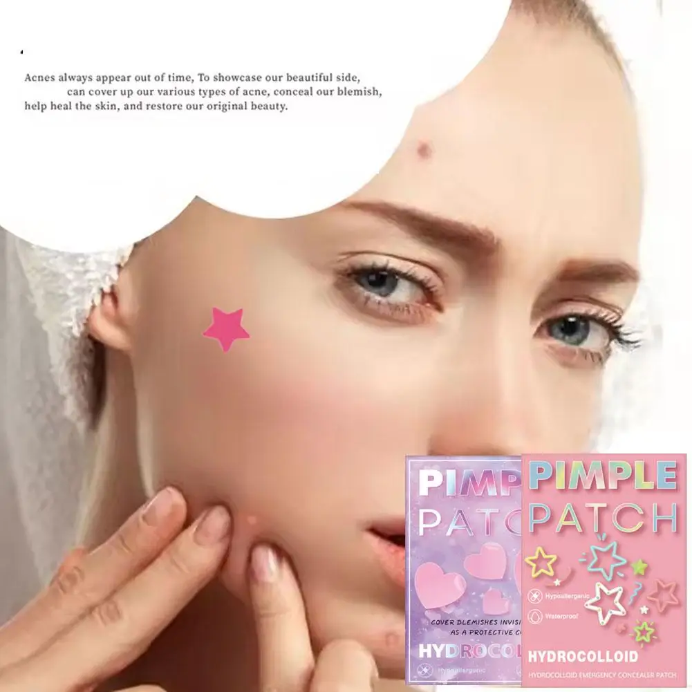 

1260/1400pcs Colored Heart Shaped Acne Patch Skincare Facial Spot Makeup Sticker Tool I6V4