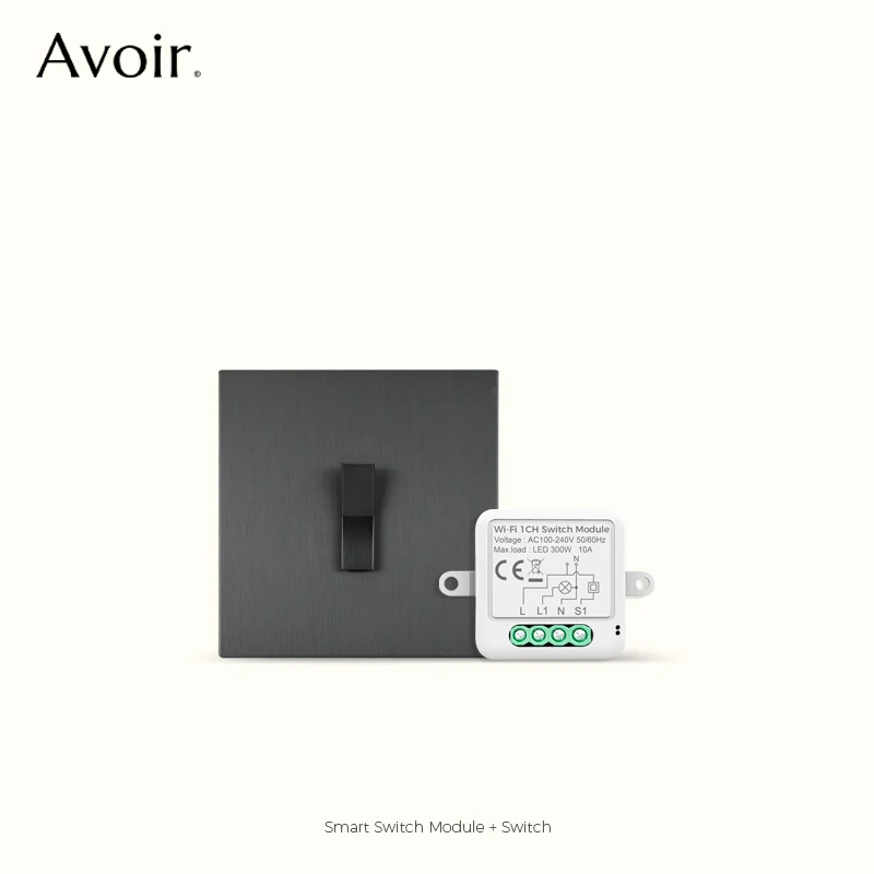 

Avoir Gray Stainless Steel Panel Smart Light Switches Y Type Push Button Tuya Wireless Switch Vintage Zigbee Mini Smart Switch