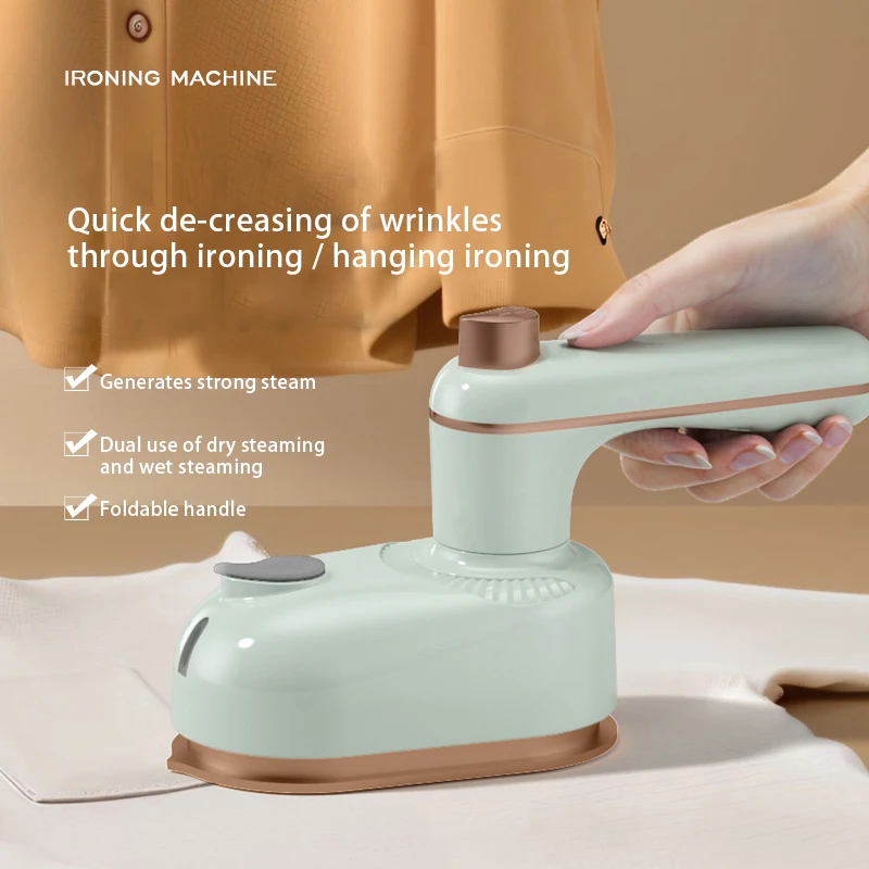 Mini Rotating Electric Travel Iron Dual Steam and Dry Use Portable Water Spray Gentle on Clothes Fast Heating Garment Care Tool