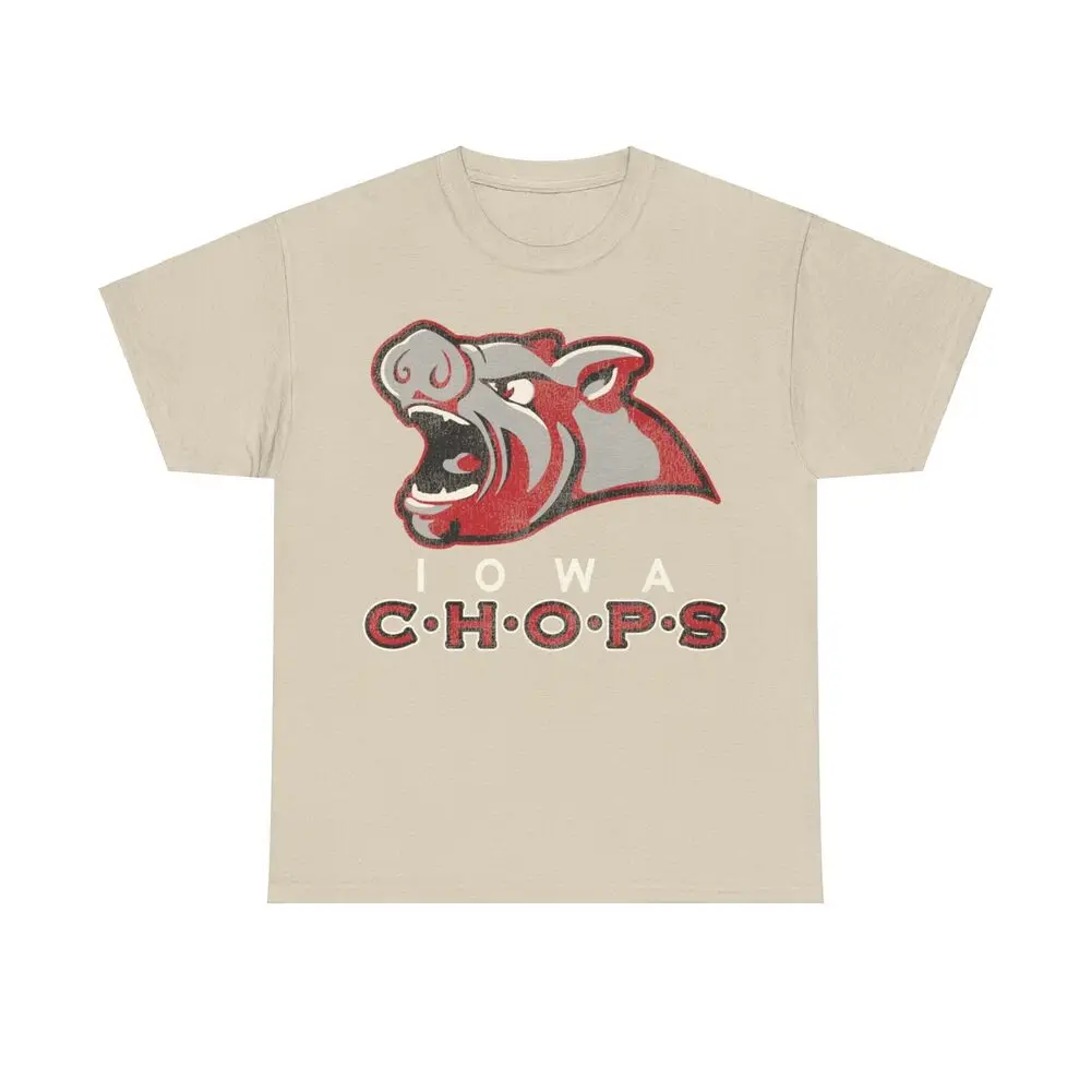 Iowa Chops Hockey Team Nostalgic Logo T-shirt  Cotton Luxury brand vintage oversized