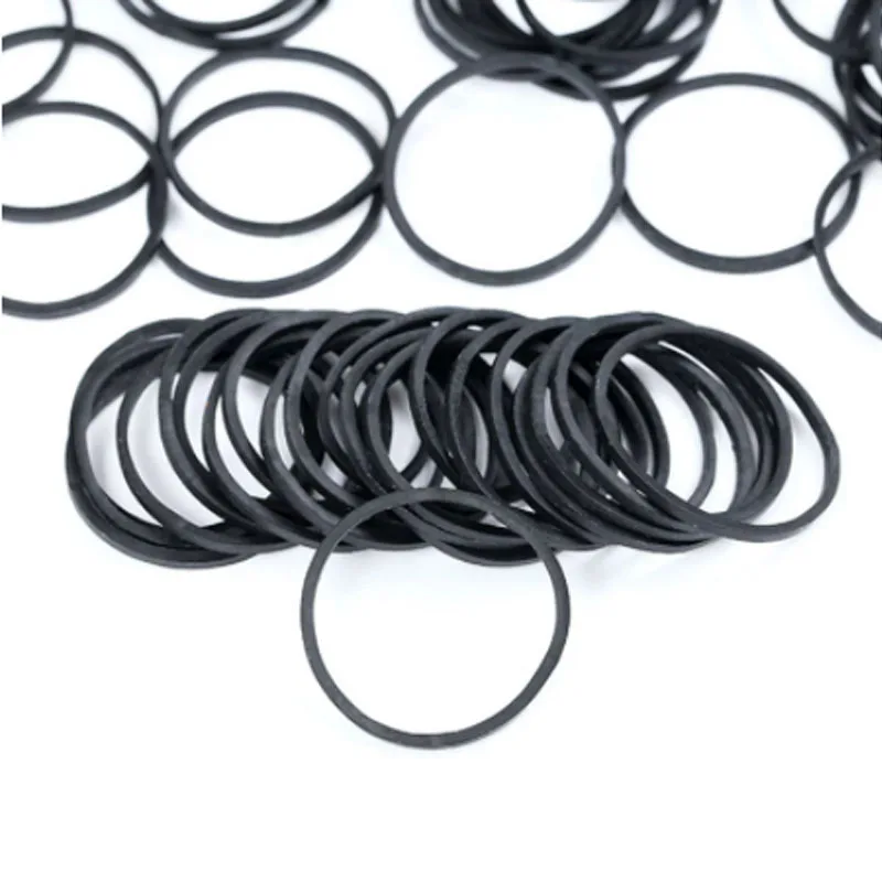 Mini Rubber Bands Black Elastic Hair Band Soft Hair Elastics Ties Bands For Office Supplies School Home Thk 1.5mm Dia 19 25 40mm